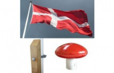 Glasfiberflagstang 8 meter med egestøtte Glasfiberflagstang 8 meter med egestøtte