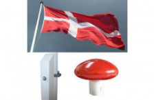 Glasfiberflagstang 6 meter med hvid egestøtte Glasfiberflagstang 6 meter med hvid egestøtte