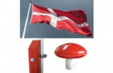 Glasfiberflagstang 6 meter med rød egestøtte Glasfiberflagstang 6 meter med rød egestøtte