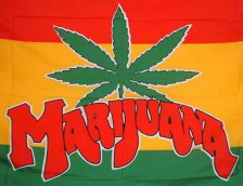Marijuana flag i rød gul og grøn Marijuana flag