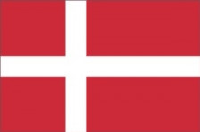 Det danske flag Dannebrog som broderimærke. Danmarksflag som broderimærke