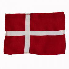 Det danske dannebrogsflag som ryksæk mærke. Dannebrog ryksæk mærke